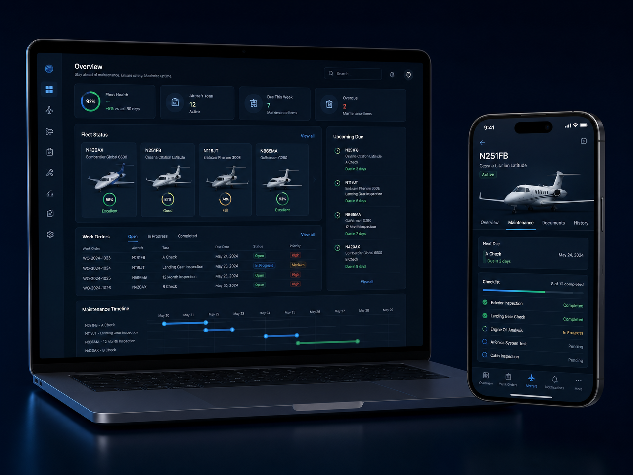 Mockup ordinateur et smartphone — A320ExamPro — Application d'apprentissage